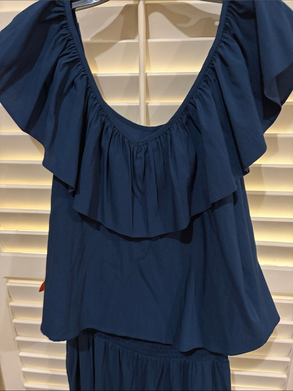 Metsea.Navy Ruffle Top & Wide-Leg Pants Set. Size Medium NWT - Picture 5 of 8